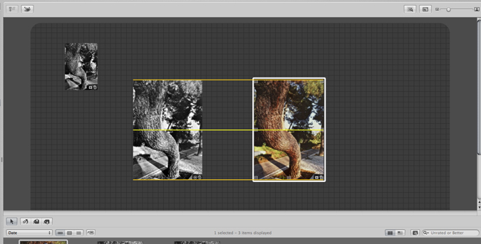 La distribuzione delle foto su light table di aperture 3