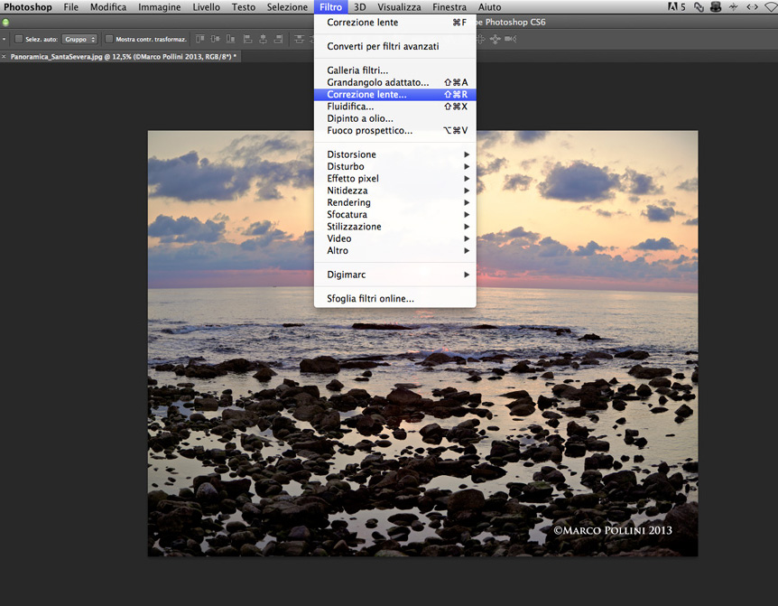 Correzione lente in photoshop