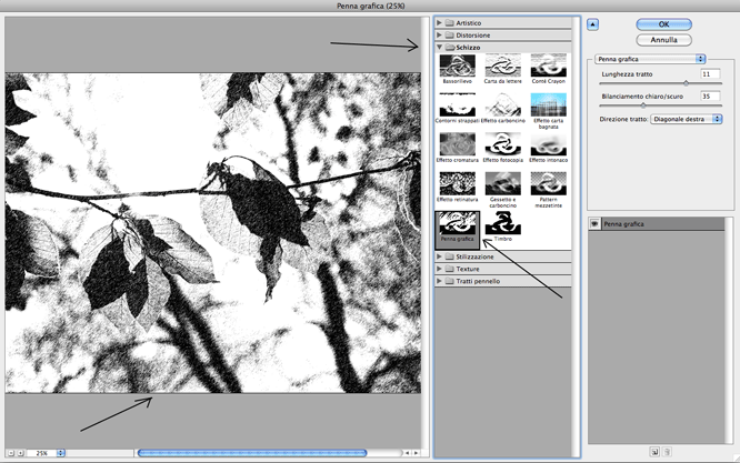 Il filtro penna grafica in photoshop cs4