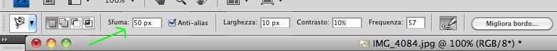 opzione sfuma per il lazo di photoshop cs4