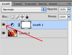 Selezione occhio per il livello photoshop