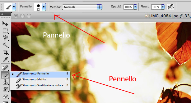 Strumento pennello in photoshop cs4