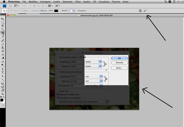 Crop dell'immagine in photoshop cs4