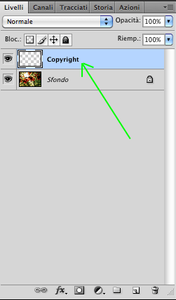Il nuovo livello visibile sul pannello livelli di photoshop cs4