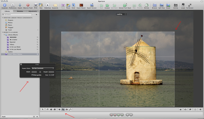 La croptool di Aperture 3