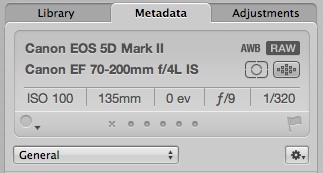 Metadata inspector di Aperture 3