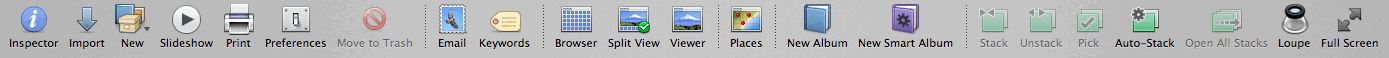 Toolbar di Aperture 3