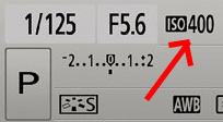 Schermo reflex con valore iso