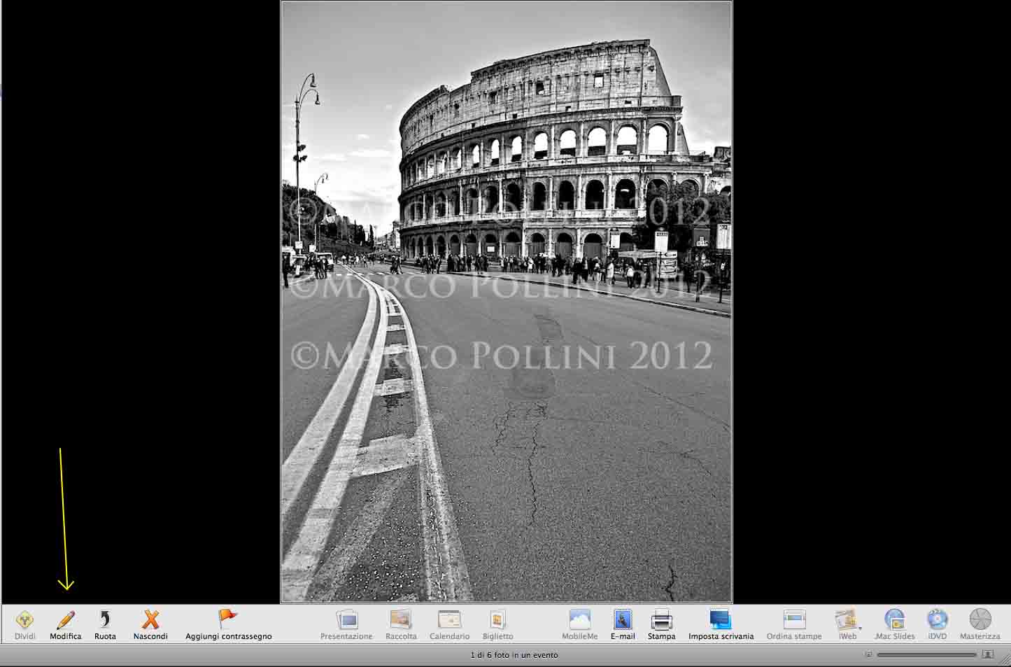 Tasto modifica in iPhoto