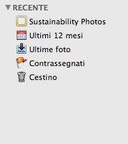 Pannello recente in iPhoto