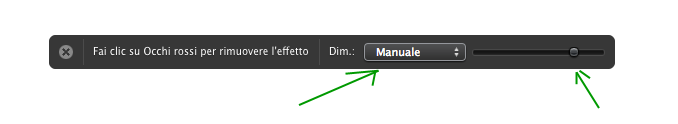 Regolazione manuale dello strumento red-eye di i Photo