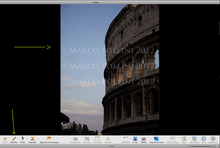 Il pulsante modifica sul pannello di i Photo.