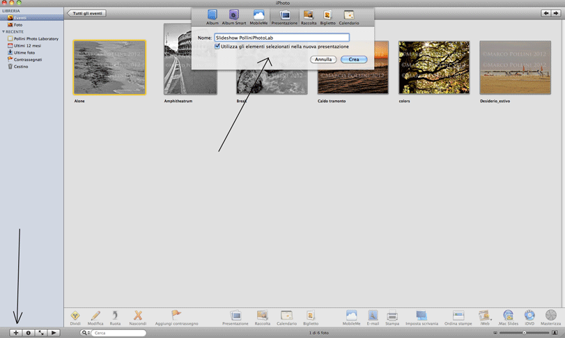Creare slide show con i photo